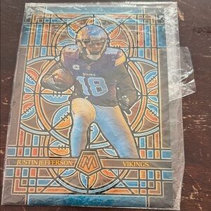 Justin Jefferson Minnesota Vikings Mosaic Football Card - Blue/Gold